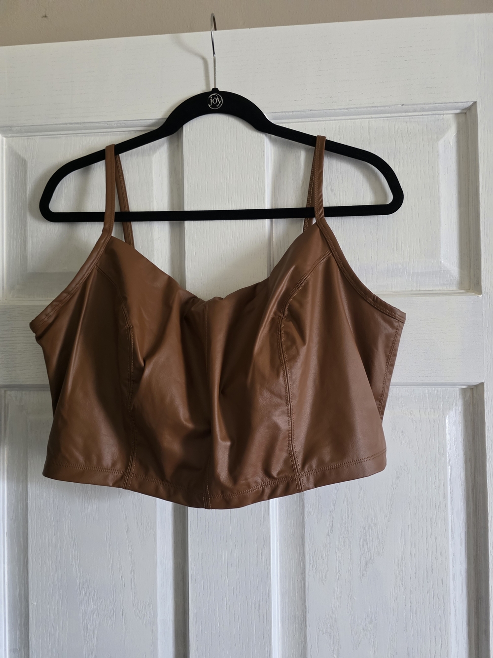 aerie Brown Faux Leather Cami Skort Leggings Set